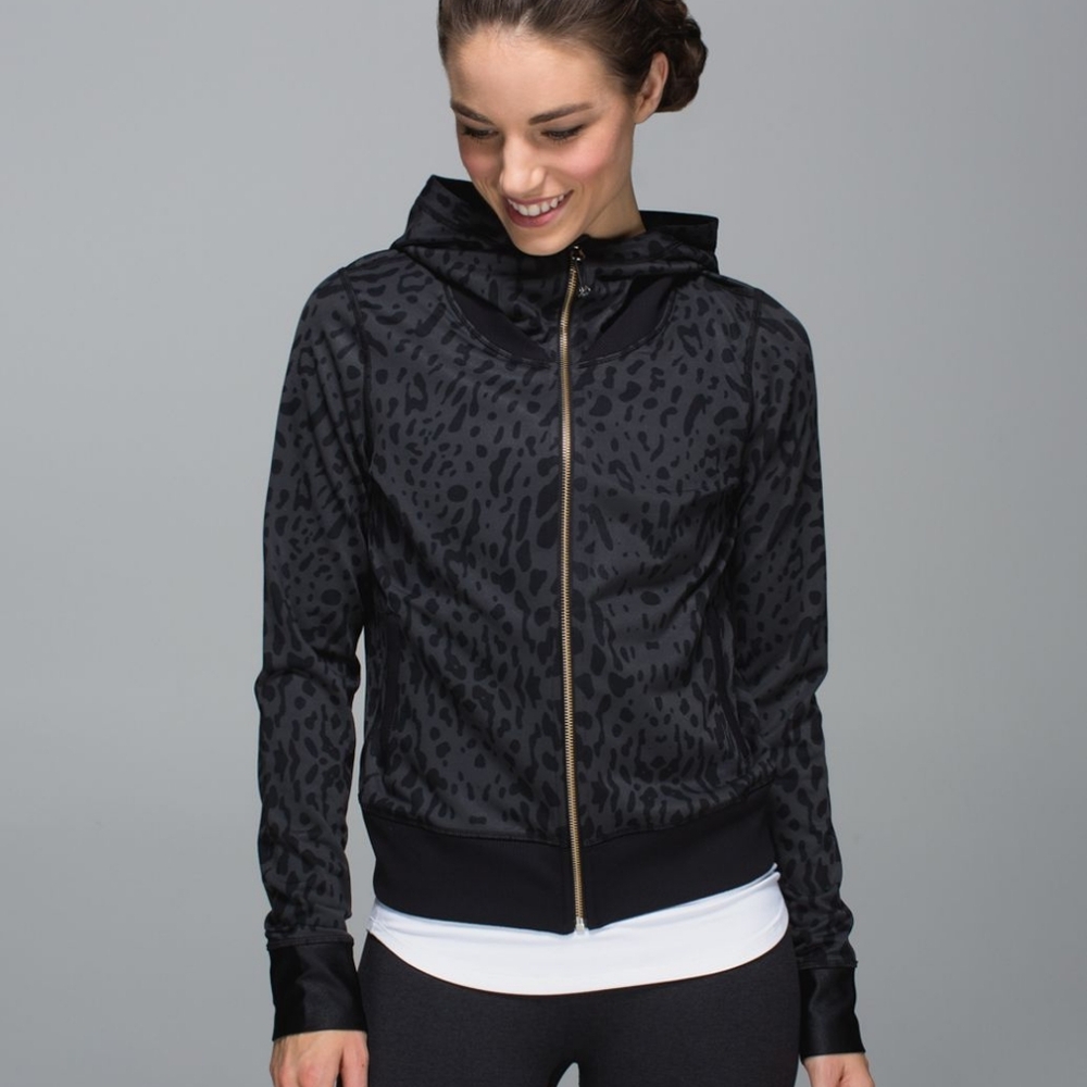 lululemon athletica Black Printed Bomber Jacket
